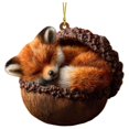 thumbnail image 2 of SeekLGT Sleeping Animal in Wooden Box Christmas Ornaments Cute Squirrel Bird Hedgehog Fox Rabbit Rustic Woodland Tree Hanging Decor Gift, 2 of 9