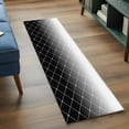thumbnail image 3 of 2'x6' Rug Runners for Hallways Kitchen, Black Ombre Non Slip Entryway Beside Floor Carpet Runner, Modern Geometric Abstract Rhombus Striped Washable Laundry Room Bedroom Throw Rugs Mat for Family Pet, 3 of 8