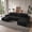 Black, variant on AISWORD 133.4" U-Shaped Modular Sectional Sofa, Corduroy Cloud Couch with Cup Holders & Side Pockets, Boneless Deep Seat Sleeper Chaise, No Assembly Required, Green