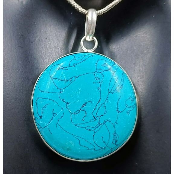pendant Silver Big size Turquoise 100 Carat