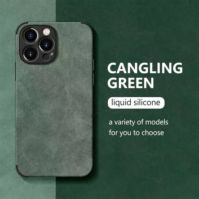Phone Case for Lambskin Quadrangle Drop-Proof Solid Color Protect Cover