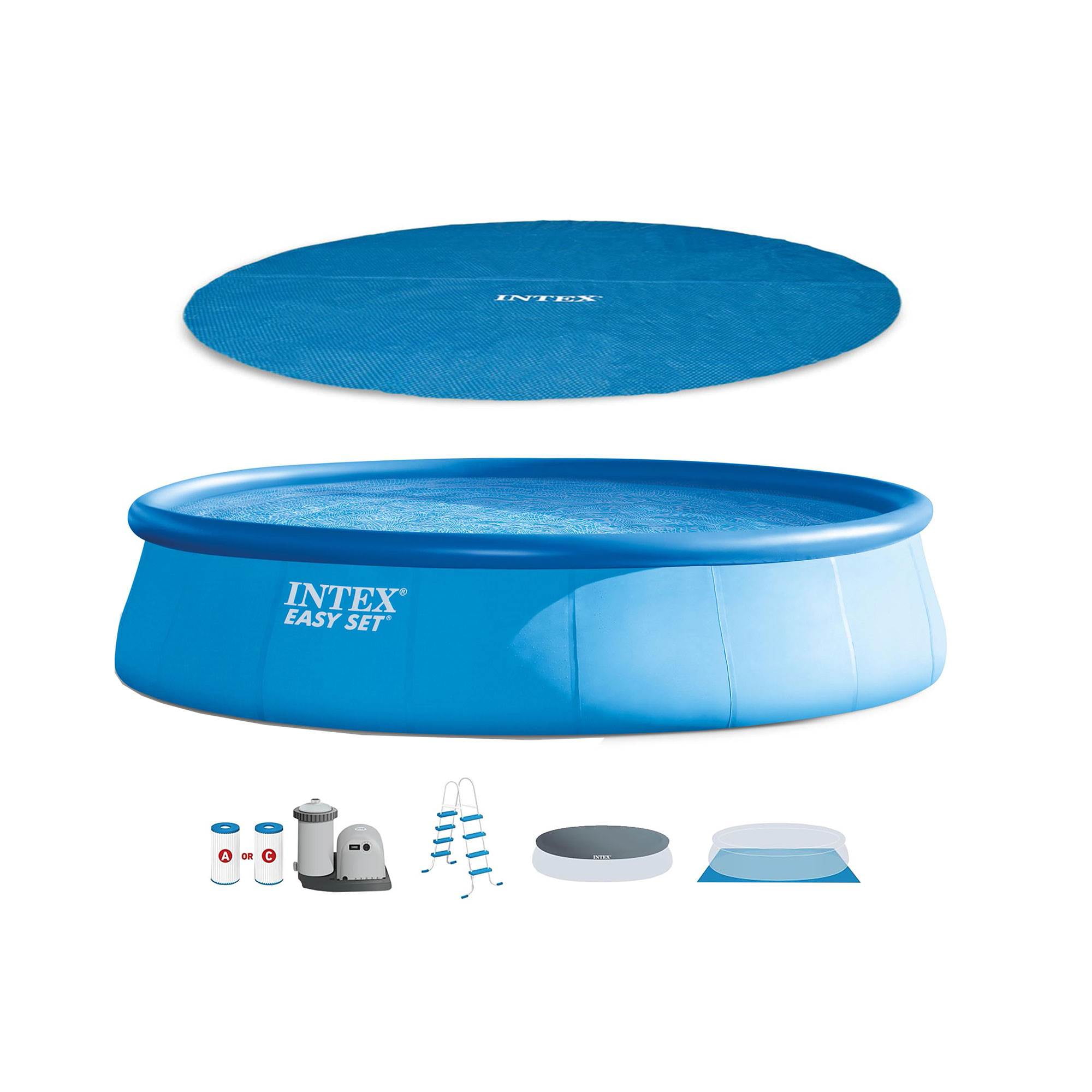 Intex 48in x 18ft Inflatable Above Ground Pool with Ladder, Pump