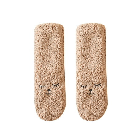 

6-Pack Womens Socks Fall Winter Home Warm Cute Wool Plus Velvet Thickened Floor Stockings Socks