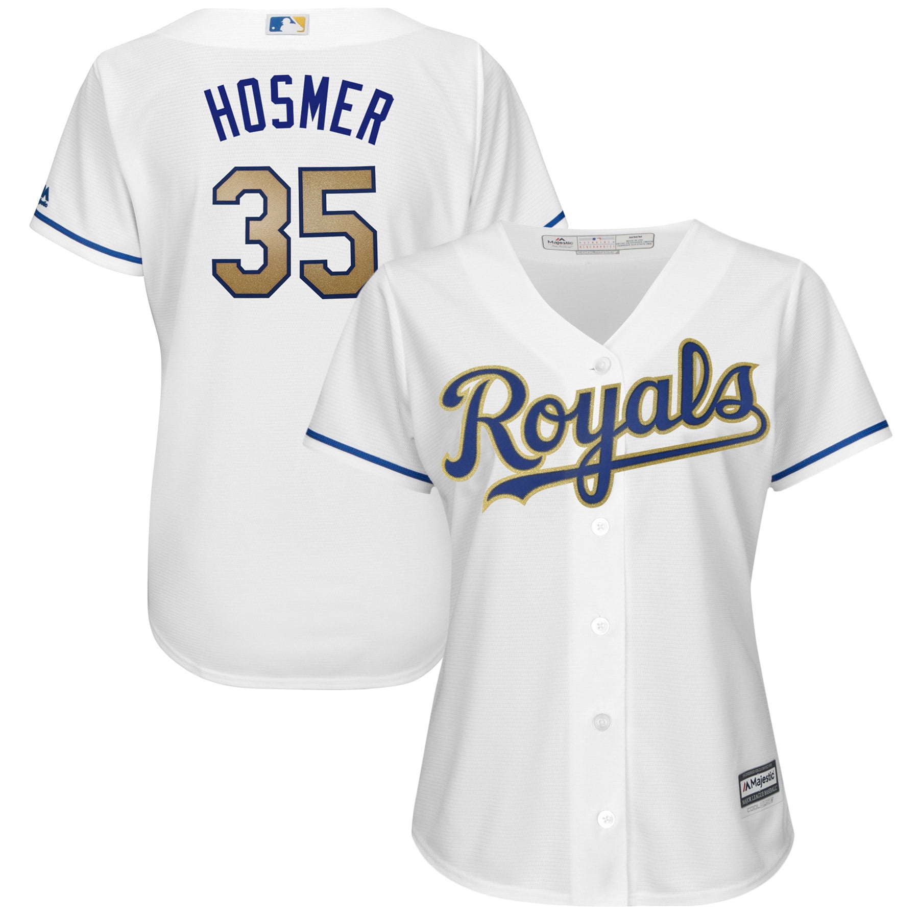 Eric Hosmer Kansas City Royals Majestic Women's 2017 Home Cool Base Replica Jersey White by MAJESTIC LSG