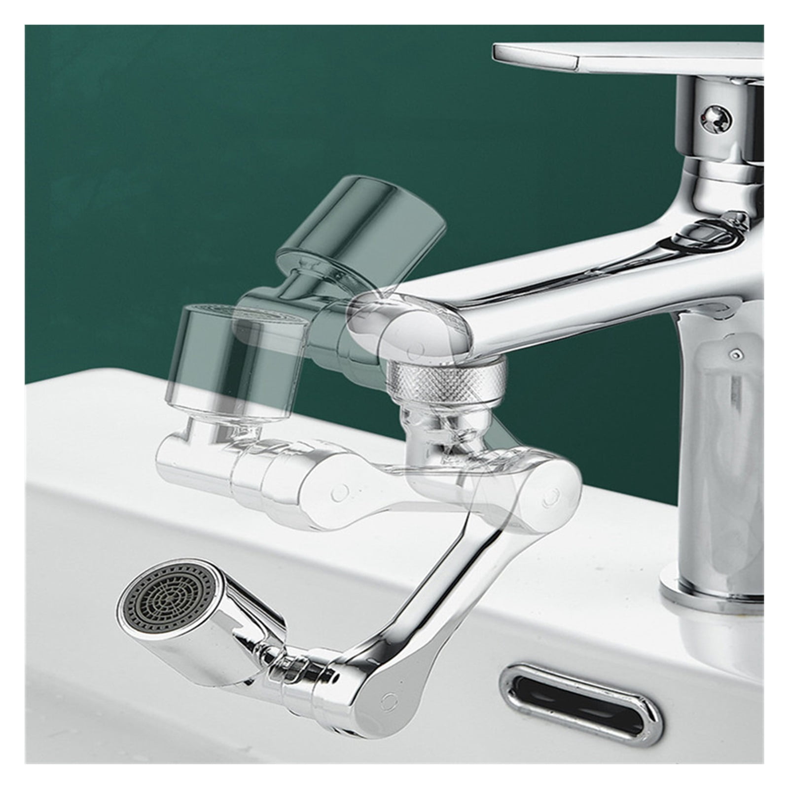 1080° Universal Rotation Extender Faucet Aerator Plastic Tap Splash Filter Kitchen Washbasin Faucets Bubbler Nozzle Robotic Arm ,Water Saving