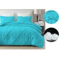 thumbnail image 6 of DNG Creations 3 Piece Diamond Ruffle Comforter 100% Egyptian Cotton, 800TC - Solid Turquoise Blue Colour - Super Soft 550 GSM All Season ( Oversized Queen - Size ), 6 of 6
