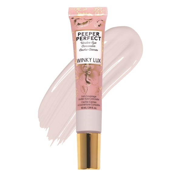Winky Lux Peeper Corrector perfecto debajo de los ojos, maquillaje y abrillantador de ojos, corrector de completa para ojeras, corrector de color y prebase para ojos con colágeno, ácido hialurónico