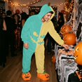 thumbnail image 5 of Basysin Halloween Pajamas Split Color Hooded Onesie Pajamas Soft Unisex Long Sleeve Jumpsuit Comfortable Cosplay Costume For Men And Women Halloween Costume Sleepwear, 5 of 8