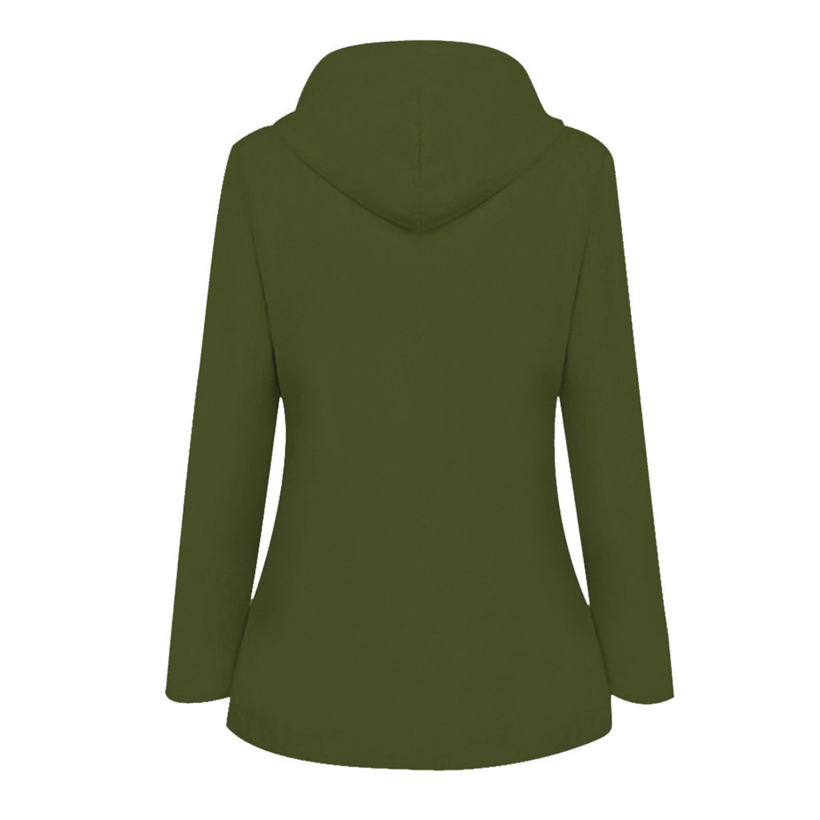 FAVIPT Women Warm Rain Coat Fleece Lined Raincoat for Women Waterproof with Hood Plus Size Solid Color Lightweight Outdoor Windbreaker Jacket Outerwear Army Green,XXL