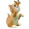 thumbnail image 2 of Estatua de gato de jardín de dibujos animados, escultura de gatito, mariposa, luz Solar, figura decorativa creativa respetuosa con el medio ambiente p Amarillo, 2 of 8