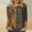 Multicolor, variant on Blmnix Paisley Print Work Blouses Bohemian Athleisure Women Fall Tops 3/4 Sleeve Crew Neck Tops