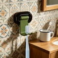 thumbnail image 4 of Toothbrush Holders Adhesive Wall Mounted Plastic Bathroom Organizer Detachable Storage Rack, 4 of 6