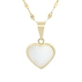 thumbnail image 1 of Cadena Gargantilla Dije Corazón Abulón 1 cm Oro Sólido 10k, 1 of 7