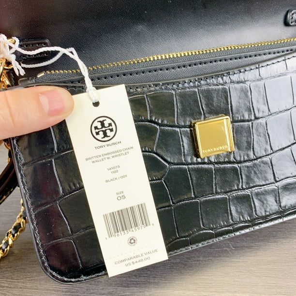 新作★Tory Burch Britten chain wallet wristlet 141073 Tory Burch 141073 Britten chain wallet wristlet IN BLACK