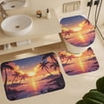 thumbnail image 6 of Golden Sunset on The Beach Sea Ocean 4 Pcs Shower Curtain Set with Non-Slip Rugs Toilet Lid Cover And Bath Mat Sunset Tropical Ocean Palm Tree Summer Orange Sky Landscape Waterproof Shower Curtain, 6 of 8