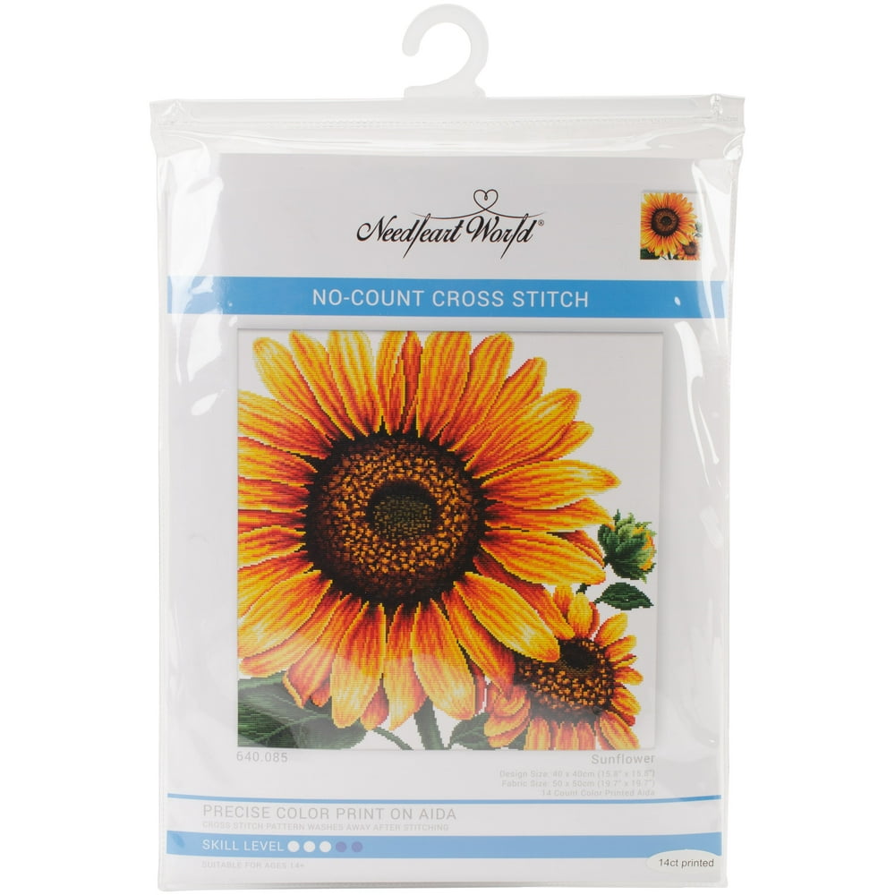 Needleart World No Count Printed Cross Stitch Kit 20"X20"-Sunflower