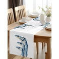 Burlap Table Runner 120 Inches Long, Abstract Blue Ocean Fish Non-Slip ...