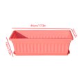 thumbnail image 2 of Resina Rectangular maceta de drenaje agujero vegetal plantador de flores hogar jardín bandeja de plantas rosa 44x19x14cm 3 Piezas Yuarrent HA6722-05B, 2 of 6