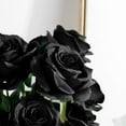 thumbnail image 6 of Zukuco 10PCS Artificial Roses Flower Silk Rose with Stem Realistic Artificial Long Stem Rose Valentine's Day Fake Roses Bouquet for Wedding Home Decoration (Black), 6 of 6