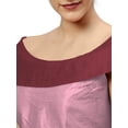 thumbnail image 4 of eloria Women's Art Silk Boat Neck Sleevless Partywear Filler Blouse Top, Color : Light Pink & Marron, 4 of 6