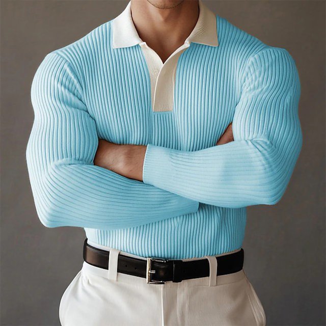 Seeotter Mens Knit Sweater Long Sleeve Lightweight Casual Dress Pullover Sweaters
