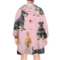 thumbnail image 2 of Wearable Oversized Blanket,Schnauzer Dogs and Pioneer Flower Wearable Blanket Hoodie for Adults,Cozy Hooded Blankets with Super Pockets,Super Warm Fuzzy Pullover for Women & Men, 2 of 6