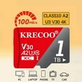 thumbnail image 1 of Tarjeta MicroSD de 1024 GB (1 TB), Clase 10, U3, V30, A2, UHS-I, para grabación 4K y Full HD, incluye adaptador SD, compatible con smartphones, cámaras y drones, 1 of 9
