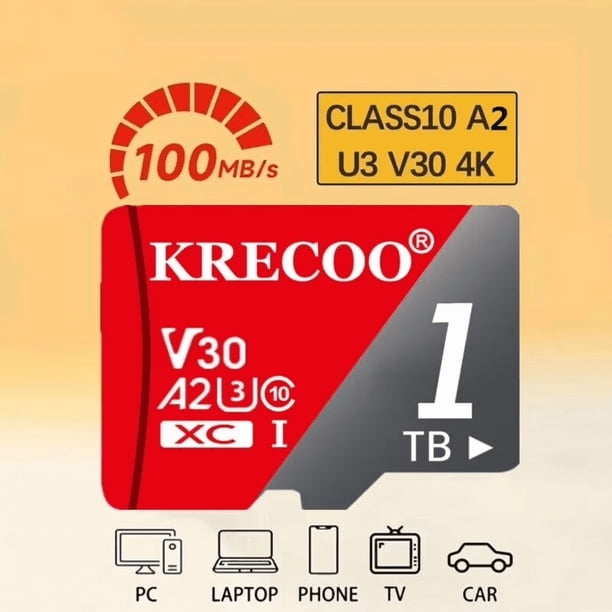 Tarjeta de memoria microSDXC de 1024 GB (1 TB), Clase 10, U3, velocidad ultra rápida, incluye adaptador, ideal para Nintendo Switch, cámaras, drones y smartphones