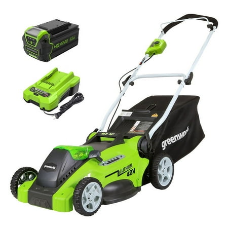 Greenworks 40V 16 Cordless Push Lawn Mower 4.0 AH Battery and Charger Included 75 Compatible Tools Walmart