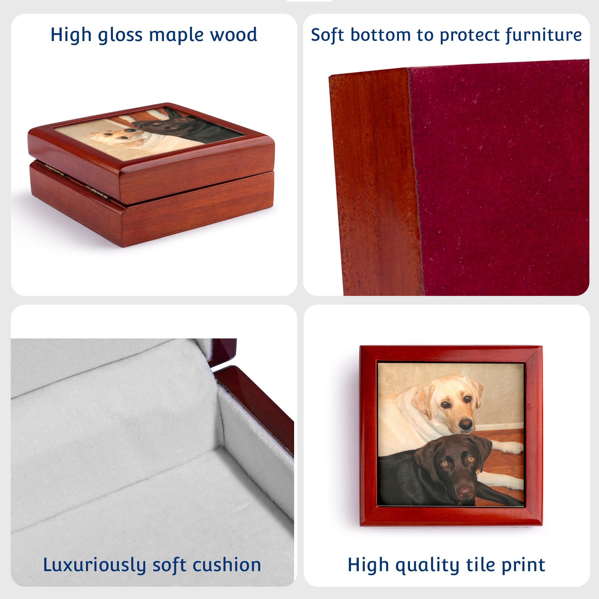 3dRose, Labrador Retriever, Jewelry Box 5.5x5.5 inch with 4 inch tile