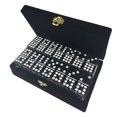 thumbnail image 1 of Marion Double 9 Domino Set (55 fichas) Jumbo Tournament Tamaño profesional con hilanderos en elegante caja de almacenamiento de terciopelo (negro), 1 of 1