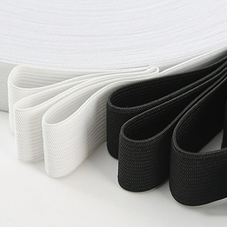 White Black Elastic Bands100/200Yards 3/5/ 6/ 8/ 10/ 12mm Polyester Elastic  Cord for Clothes Garment Sewing Accessories