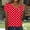 Red, variant on Women’s Polka Dot T-Shirt Fashion Asymmetrical Neck Short Sleeve Button Tee Summer Loose Tops Daily Wear ,Pinks,XXL