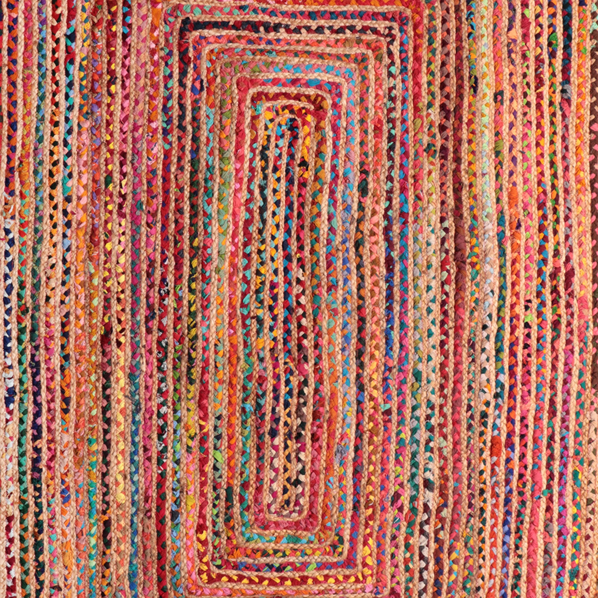 LR Home Ian 5' x 7'6" Rainbow Braided Stripe Indoor Area Rug