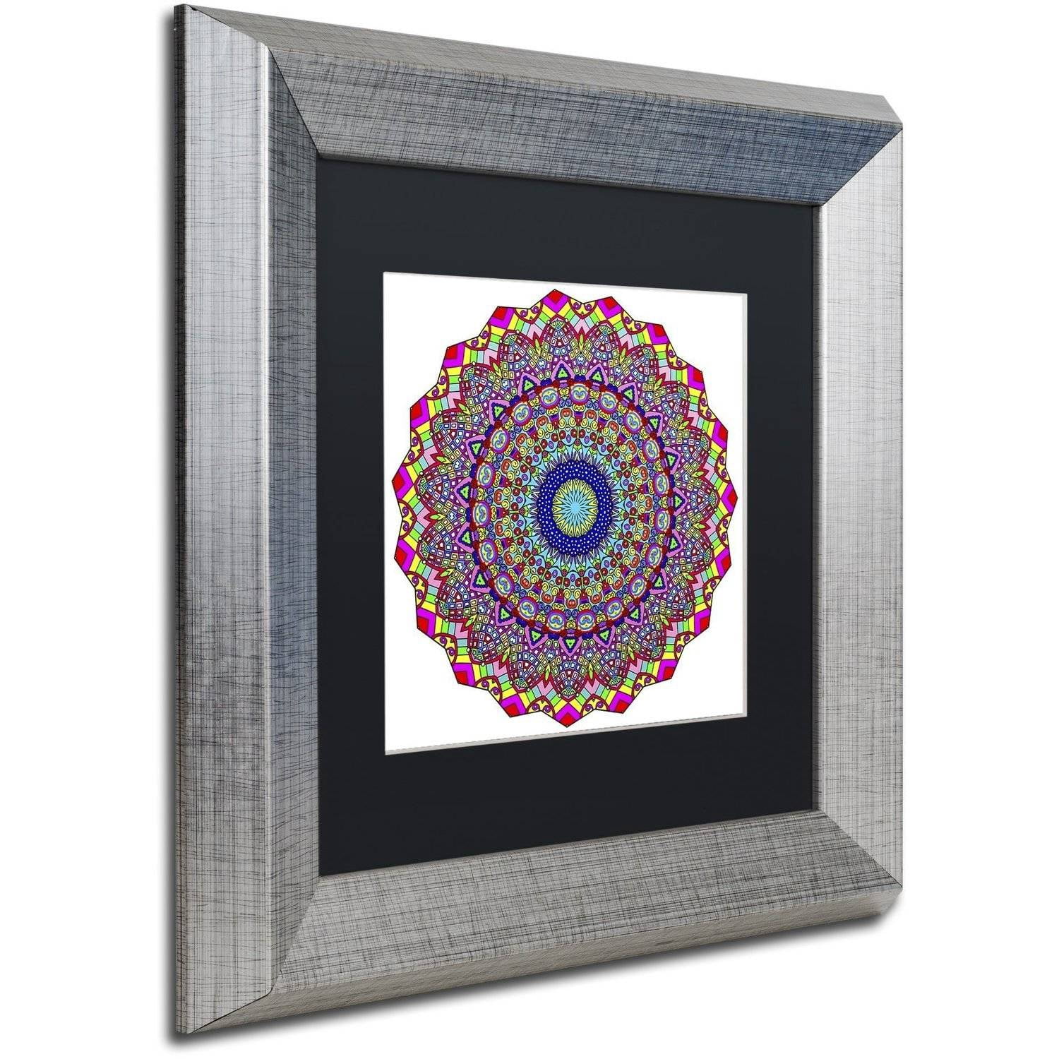 Trademark Fine Art "Kisses Mandala in Red" Canvas Art by Kathy G. Ahrens, Black Matte, Silver Frame