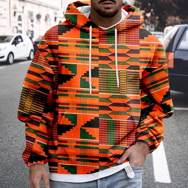 WILLBEST Sudaderas para Hombre, Estilo Africano, De Manga Larga, con Estampados, Cálidas, con Capucha, para El Sudor Grande