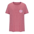 thumbnail image 4 of WREESH Womens Pink Ribbon Solid T-Shirts Breast Cancer Awareness Shirt Casual Short Sleeve Round Neck Tops Slim Fit Workout Blouses Pink C, 4 of 4