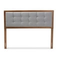thumbnail image 2 of Baxton Studio Sarine Mid-Century Wood Tufted Full Headboard in Light Gray, 2 of 7