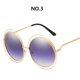 thumbnail image 1 of Gafas de sol redondas de gran tamaño para mujer, diseñador de marca femeninos de anteojos de sol, con espejo de gradiente de círculo grande, montura de Metal, geniales, 2023 Fivean unisex, 1 of 2