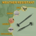 thumbnail image 6 of 2-inch deck screws, wood screws #8 x 2, 150 pieces, rust resistant, outdoor epoxy coating, outdoor deck screws, star/Torx drive head screws, with T25 star bit, green., 6 of 9