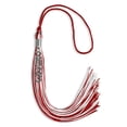 thumbnail image 2 of Red/White Mixed Color Graduation Tassel with Stacked Silver Date Drop, 2 of 2