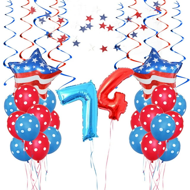 Kit de globos de lámina de látex para el Día de la Independencia, 37 unidades
