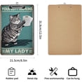 thumbnail image 2 of Wooden Clipboard Letter Size 9"x12.5", Cute Clipboard with Low Profile Metal Clip for Classroom, Office, and Work Supplies, Decorative Clipboard, Your Butt Napkins My Lady, Cat, 2 of 6