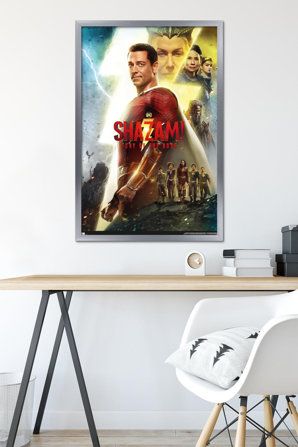 DC Comics Movie Shazam! Fury of the Gods - One Sheet Wall Poster, 22.375" x 34" Framed