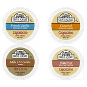 Grove Square French Vanilla, Hot Chocolate, Halzelnut and Caramel Capuccino Coffee Pods, 96 Count for Keurig K-Cup Brewers