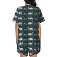 thumbnail image 3 of Naloa Turtle Chrysanthemum Women's Short-Sleeved Pajama Set, Loungewear, Summer pajamas, Breathable Cozy - XX-Large, 3 of 9