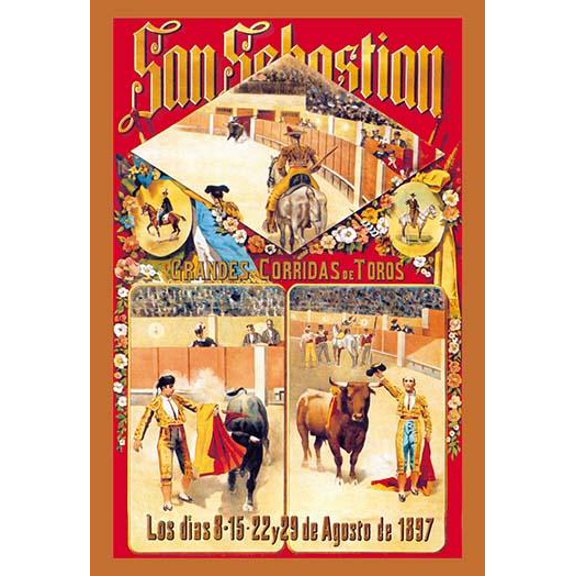 San Sebastian Grandes Corridas de Toros Museum quality giclee print canvas wrap(20" x 30")