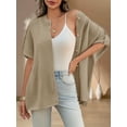 thumbnail image 5 of Women Oversized Cardigan Sweaters Short Sleeve Button Down Casual Lightweight Loose Knit Cardigans, 5 of 5
