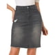 thumbnail image 1 of Falda vaquera Midi Básica Allegra K Desgastada de Cintura Alta con dobladillo Rasgado y Lavado Para Mujer Gris ahumado XL, 1 of 6