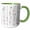 Green/White, variant on 3drose, Minimal Mod Stripe and Dot, 11oz Two-tone Green Mug